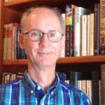 Mark and bookcase